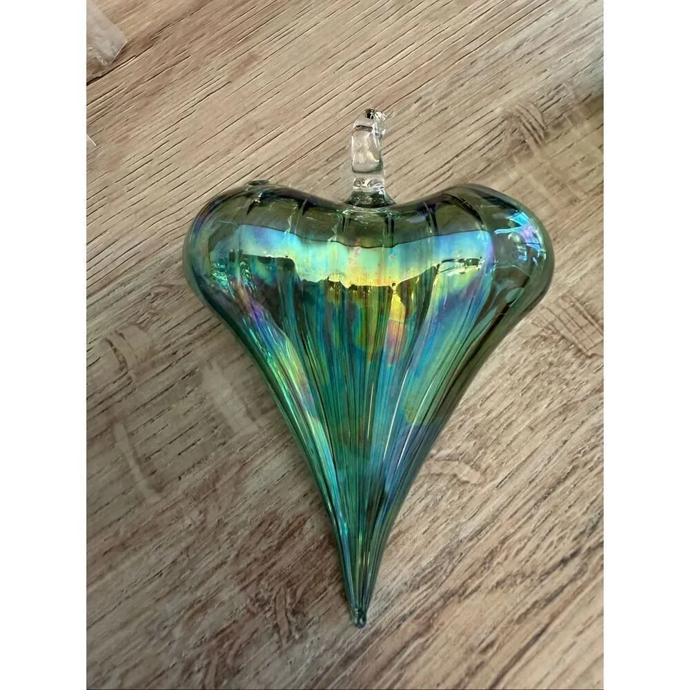 handblown glass heart ornament bundle of 4